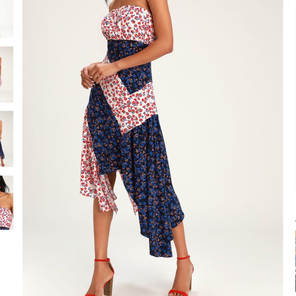 Strapless midi dress